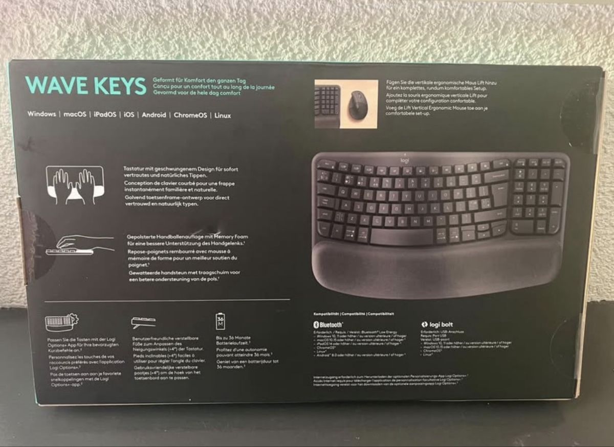 Logitech Tastaturen: Logitech Clavier ordinateur Wave Keys ergonomique sans fil – Neu und originalverpackt aus Lausanne von Stephaniesdressing 2