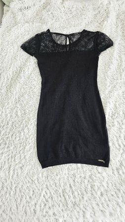 Guess Kleid Damen Schwarz Spitze Gr. S Elegant Figurbetont