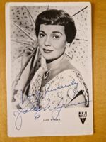 Jane Wyman, Original Autogramm auf Postkarte in s/w
