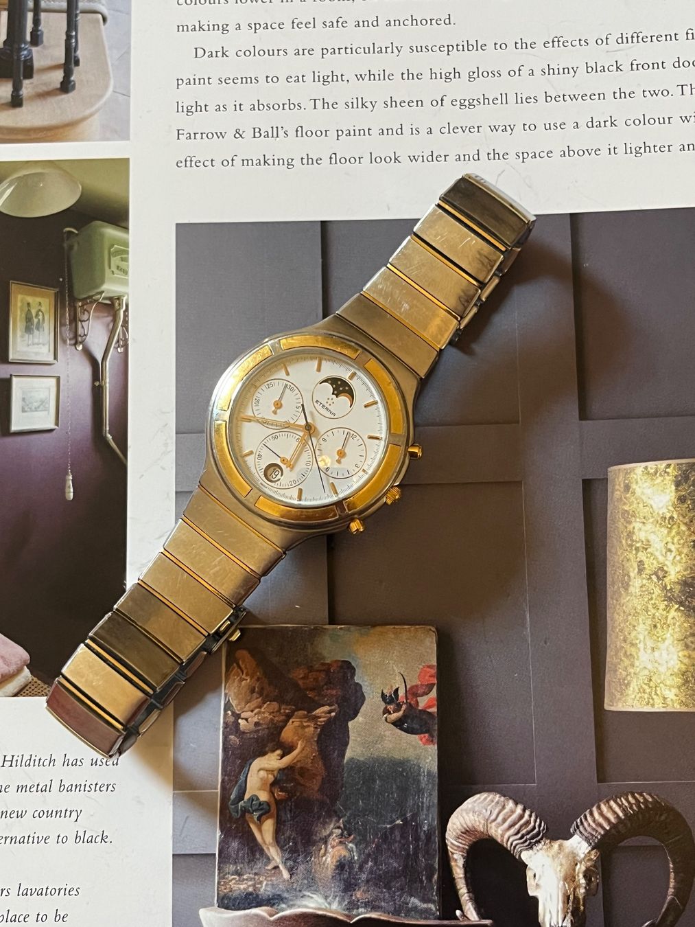 Eterna Orologi: Eterna or/acierChronographe Phases de Lune – Usato da GENEVE venduto da hehakasapa 1