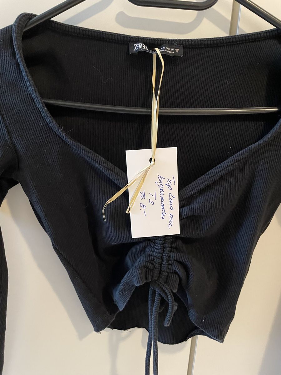 Zara Top: Top Zara noir manches longues taille S – Usato da Pully venduto da kaba07 1