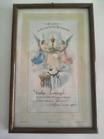 Antikes Erstkommunionsbild von 1900 im Originalrahmen