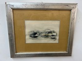Aquarell aus der Toskana mit Holzrahmen signiert 83
