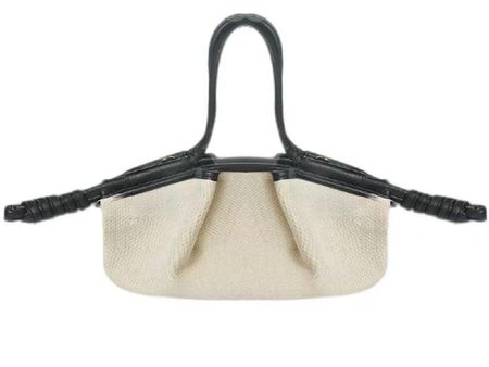 Damen Handtasche Echtleder Beige Schwarz – NEU –