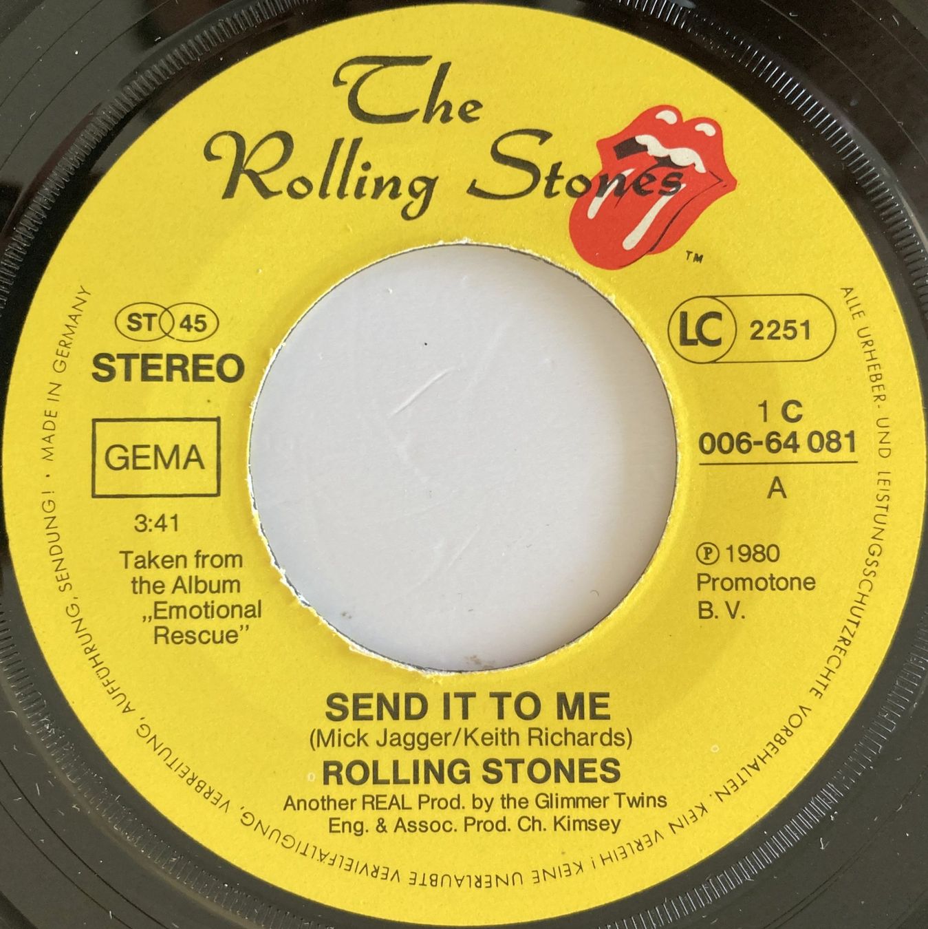 Dischi in vinile: ROLLING STONES - SEND IT TO ME – Usato da Bottens venduto da hotter-than-hell 2