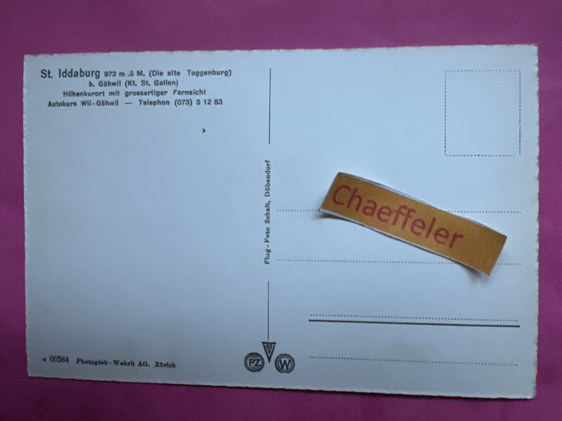 Ansichtskarten: St. Iddaburg bei Gähwil SG – Gebraucht aus Zürich von Chaeffeler 1