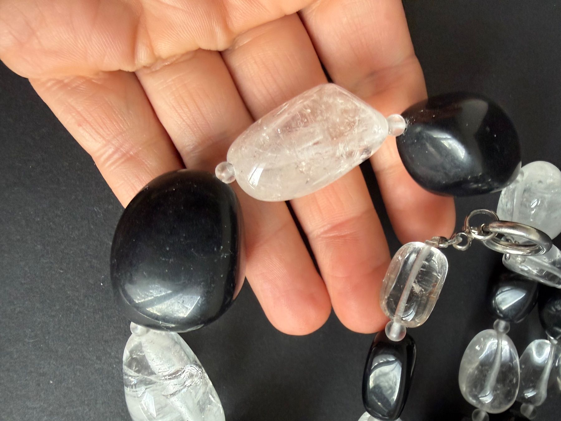 Onyx Catenine: Bergkristall und Onyx Kette – Usato da Spiegel b. Bern venduto da Rogger72 4
