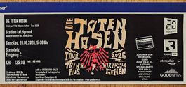 1 Stehplatzticket, Die Toten Hosen, Zürich 20.06.2026