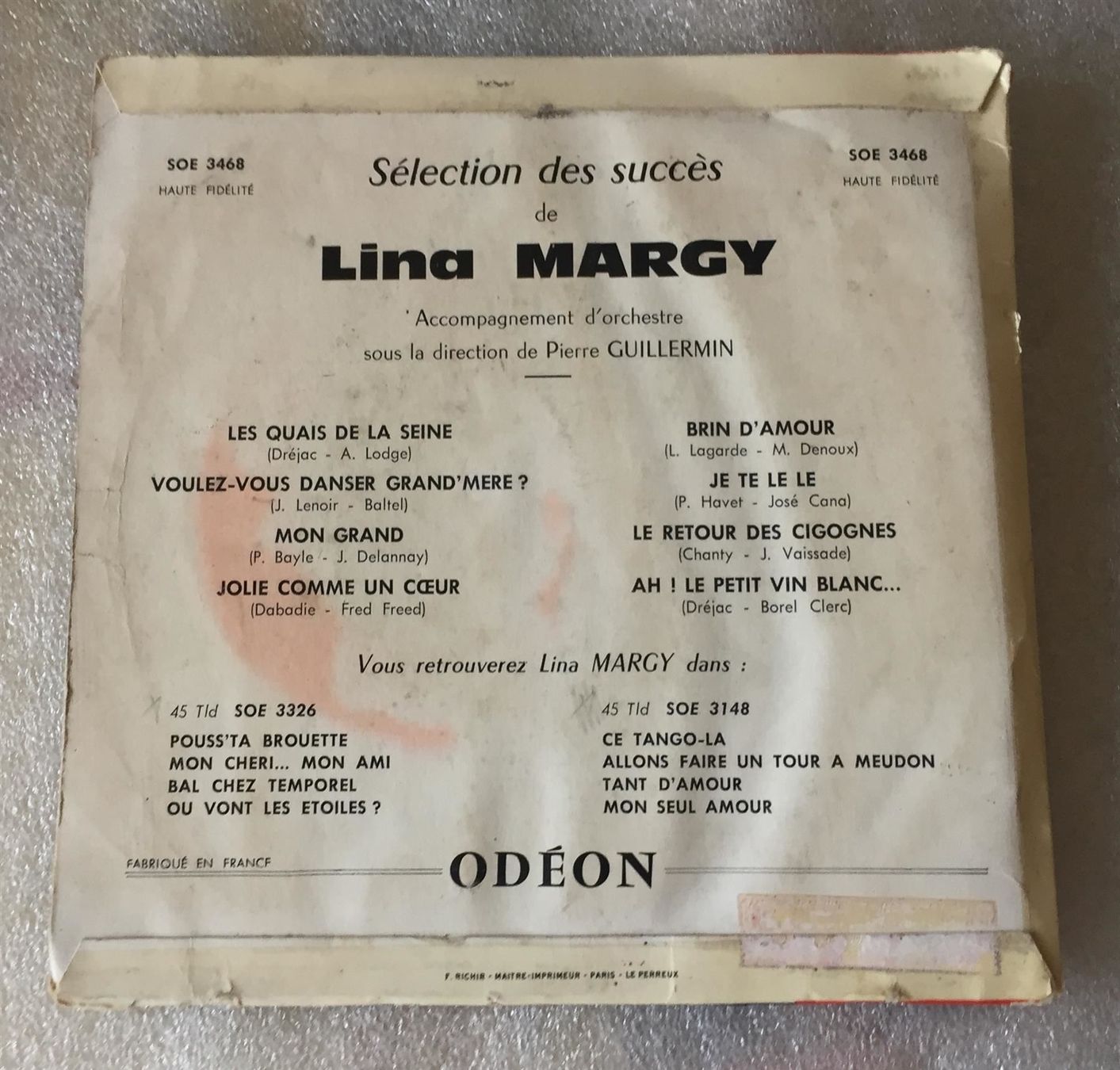 Ansichtskarten: Sélection Des Succès De Lina Margy 1957 – Gebraucht aus Genève von Cockattoo 1