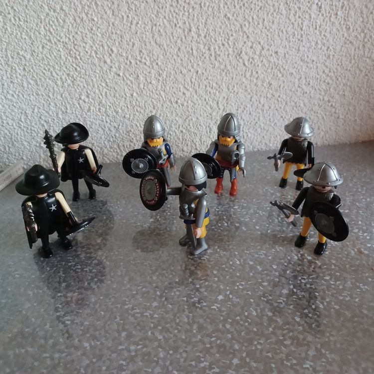 PLAYMOBIL 6 RITTER #1 Pink-blau-gold,Schloßritter,Königsritter