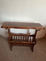 Vintage Beistelltisch mit Zeitungsfach Holz 