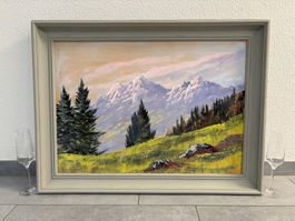 81 cm breitx61 cm hoch/Gemälde wunderschöne Berglandschaft