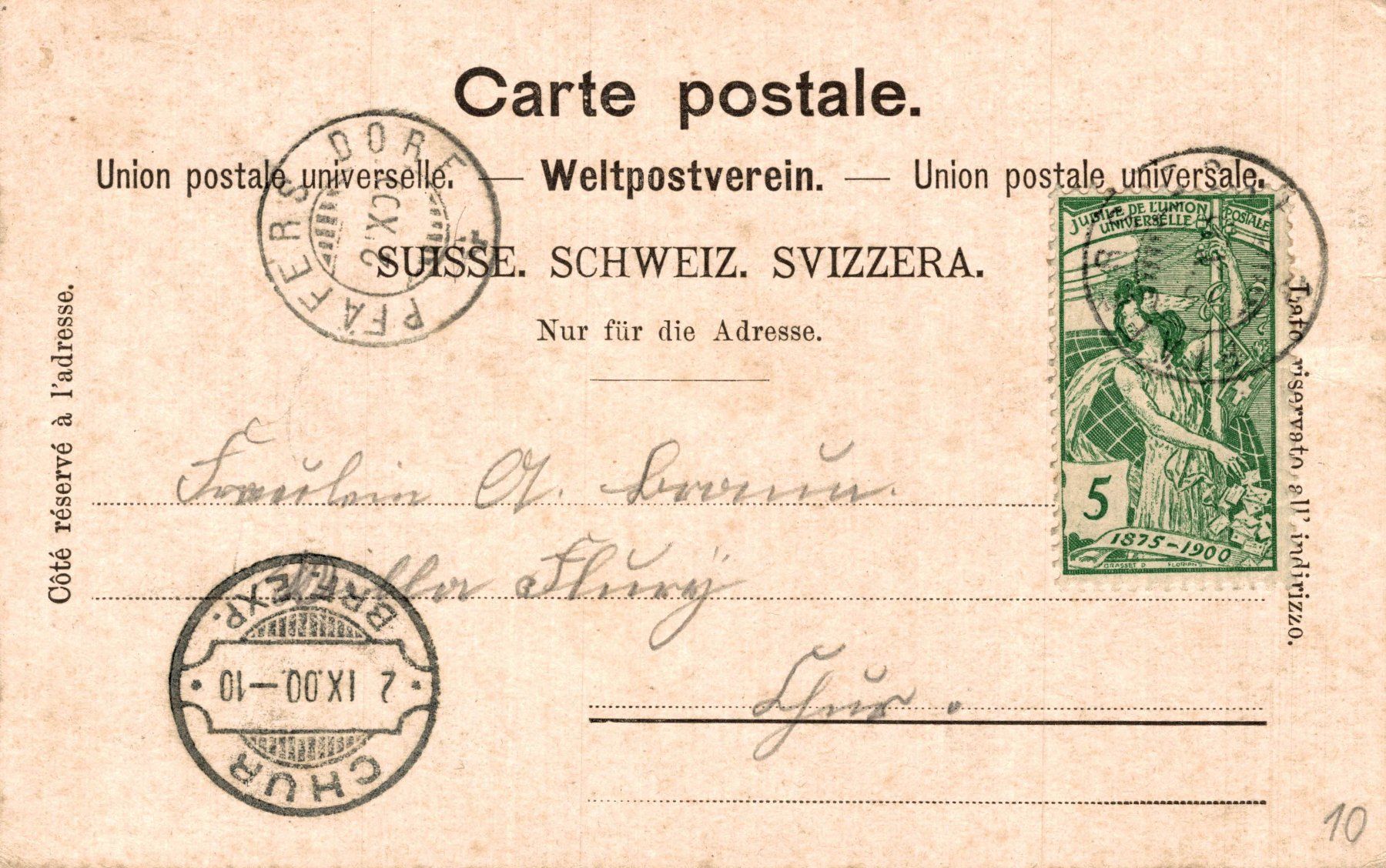 Cartoline postali: Gruss aus Dorf Pfäfers – Usato da Bronschhofen venduto da Astore 1