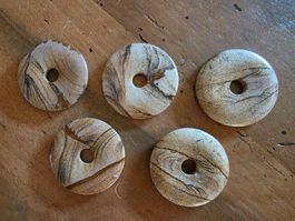 5 x Schmuckstein Anhänger braun