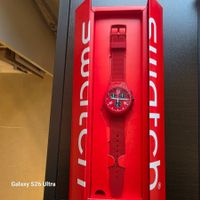 Swatch Uhr rot Herren Chronograph neu mit Box SUSR407
