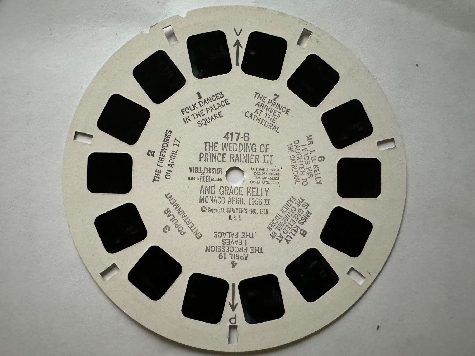 View-master Spielzeuge: View-Master 3D: Nr. 417 ABC WEDDING PR. RAINIER GRACE KELLY – Gebraucht aus Tegerfelden von siebenmacky 2