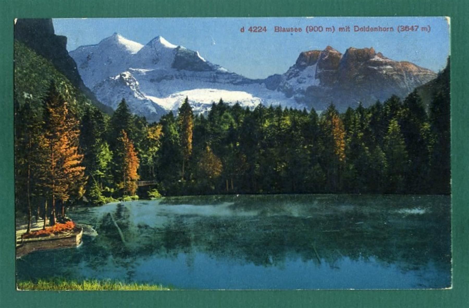 Cartoline postali: Blausee mit Doldenhorn, 1928, gelaufen – Usato da Sargans venduto da Hausi1951