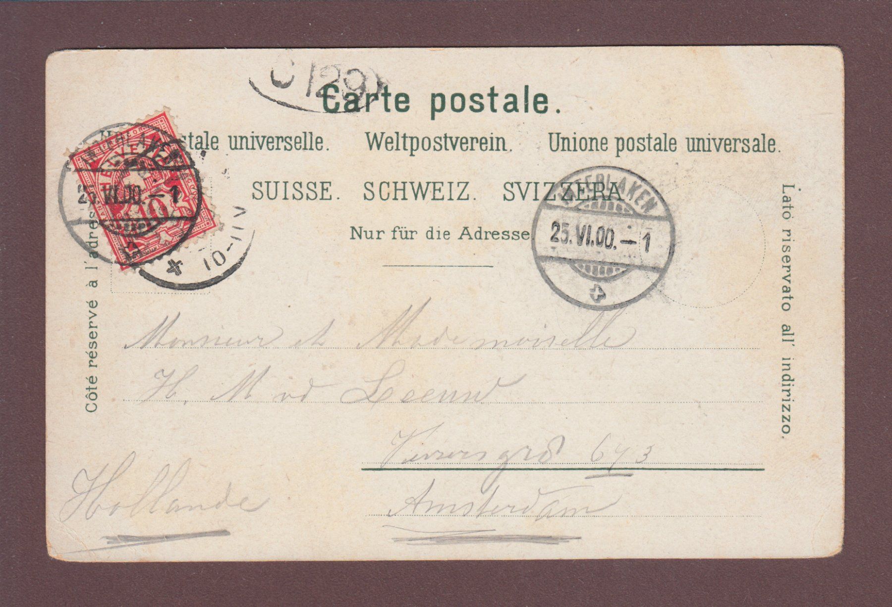 Cartoline postali: INTERLAKEN - Jungfrau bei Nacht - 1900 // Eckbug // – Usato da Pully venduto da nicecards 1