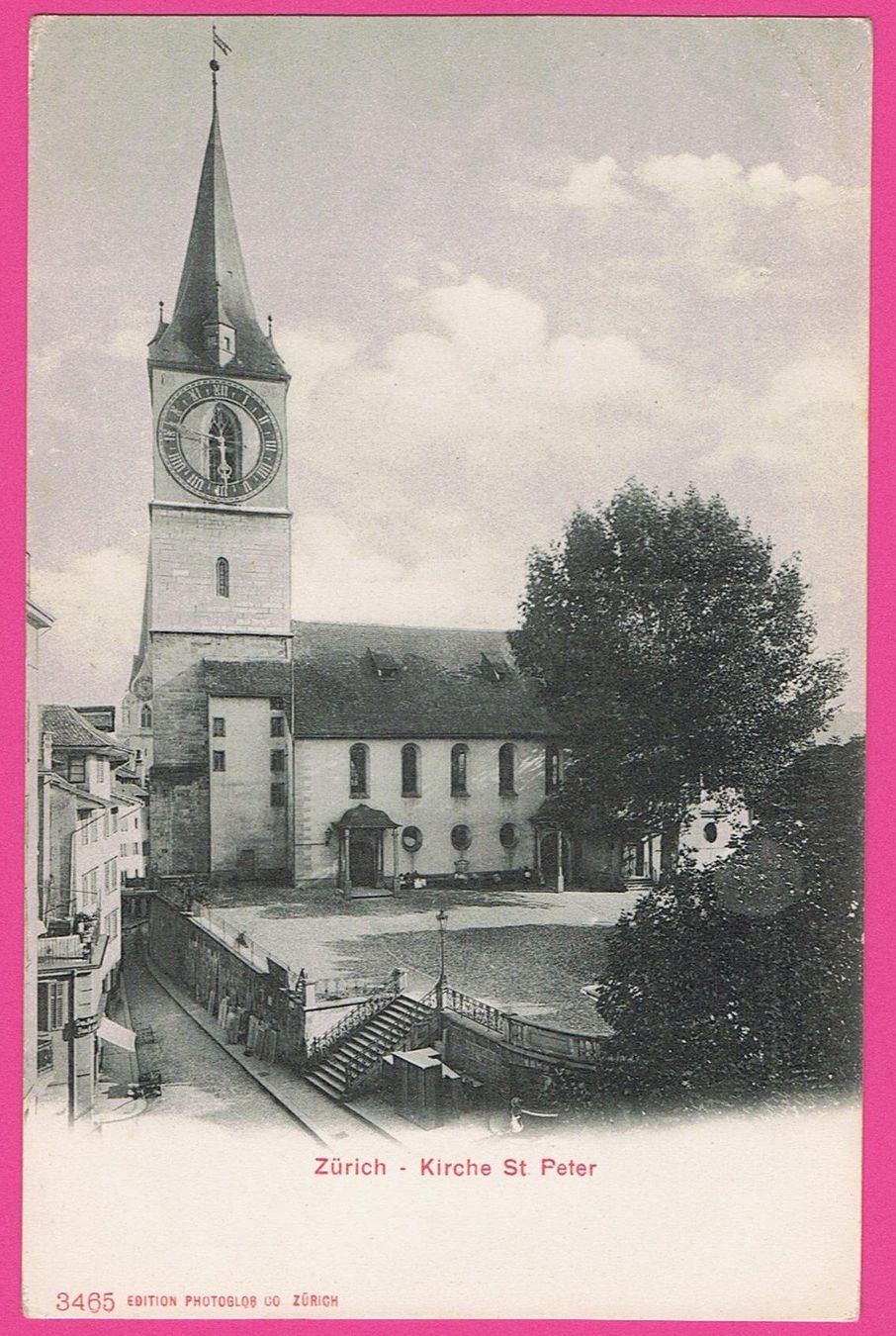 Cartoline postali: Zürich Kirche St. Peter 1912 – Usato da Einsiedeln venduto da dillie