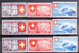 SUISSE 1939: Expo nationale, les séries de/fr/it, **