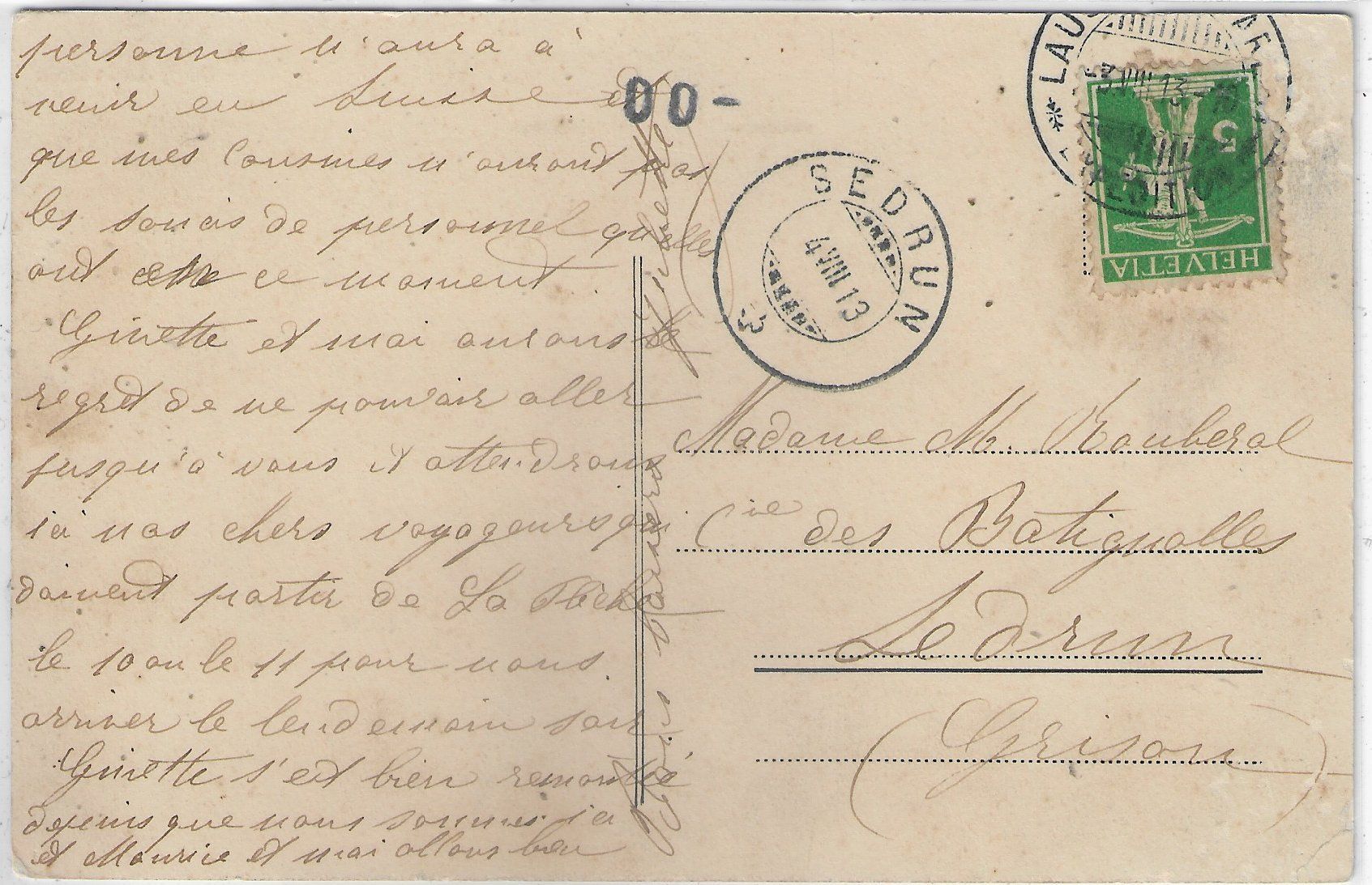 Cartoline postali: Bois-Cerf - Lausanne – Usato da Ettingen venduto da Kartenplanet 1