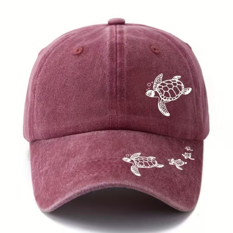 Copricapi, berretti & cappellini: Cap / Hut mit Schildkröten Muster, Purpur - Sommer – Nuovo e nell'imballaggio originale da Wettingen venduto da Chnoelleli