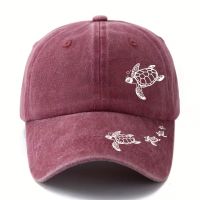 Cap / Hut mit Schildkröten Muster, Purpur - Sommer