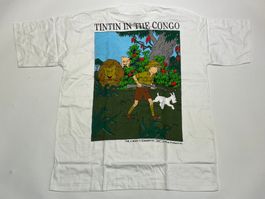 Vintage 90s T-Shirt Tintin double Print New Under Blister XL