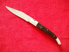 Laguiole Taschenmesser Edelstahl, Horn-Griff, Lederetui