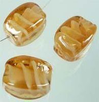 Glasperle Walze ca. 18mm orange-braun