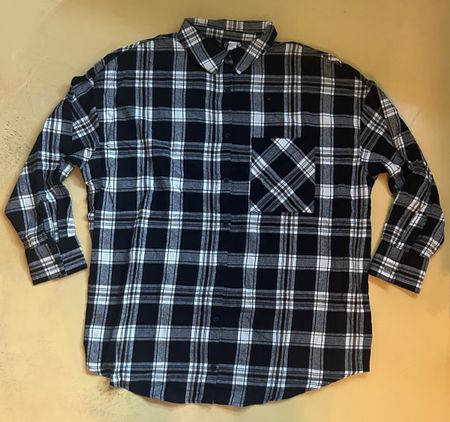 Hemd, Flannel Hemd, Schwarz/Weiss/Grau, H&M, Grösse L