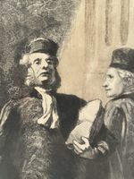 Daumier lithographie signée et numérotée les 2 avocats