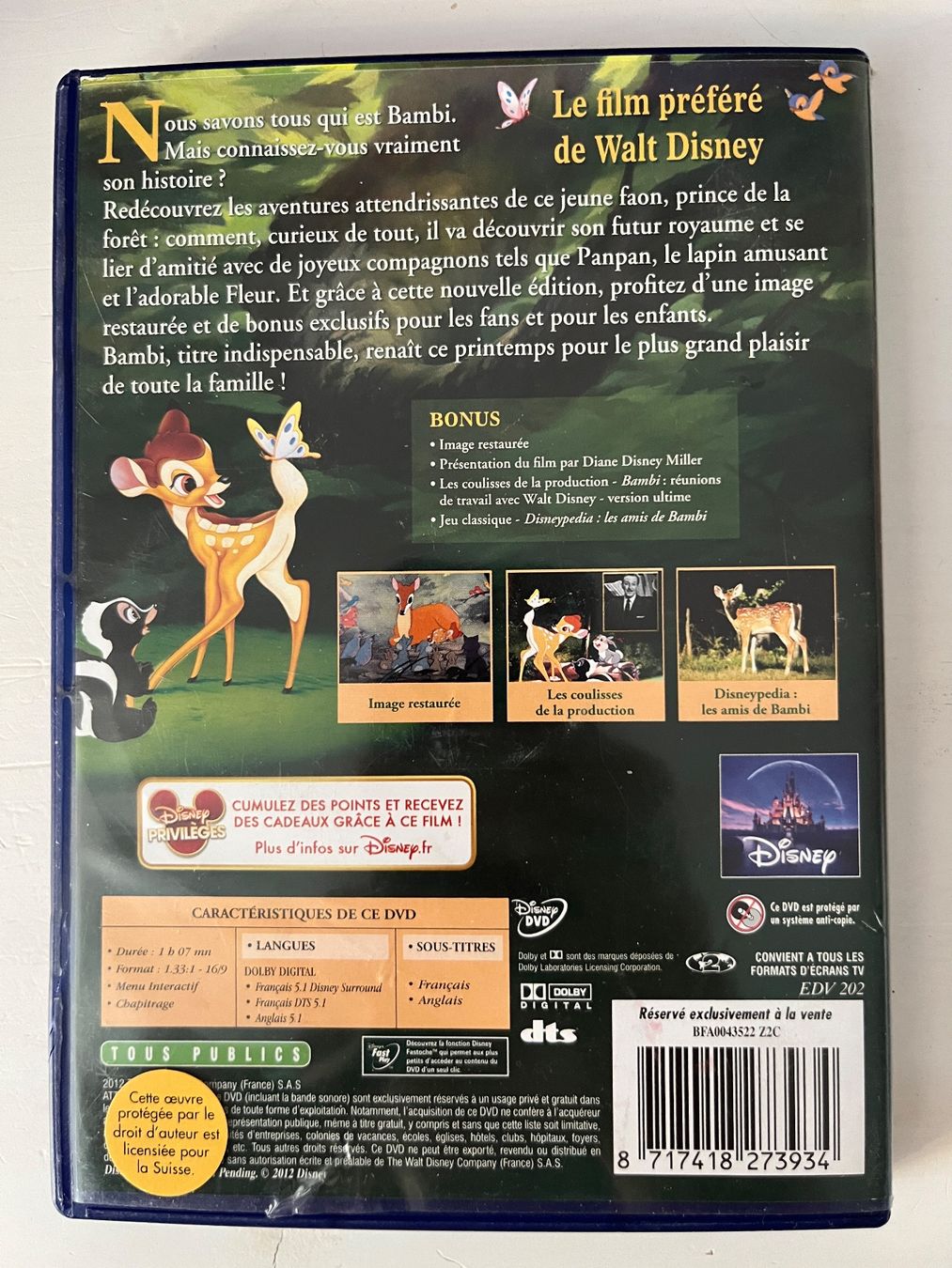 Tutti i DVDs: Disney DVD | Bambi (FR/EN) – Nuovo (secondo la descrizione) da Sierre venduto da black.box 1