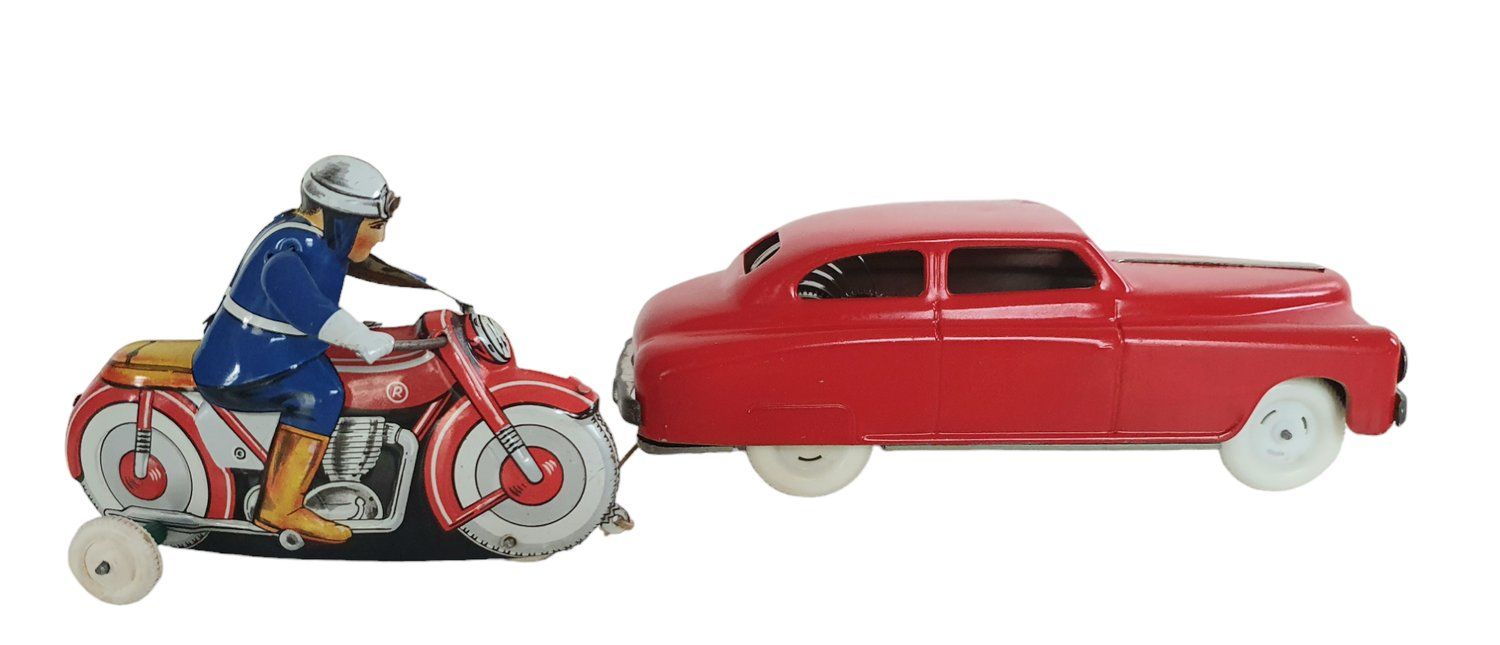Jouets: Auto mit verfolgendem Polizeimotorrad – D'occasion à Rickenbach b. Wil par klassikmarkt.ch 1