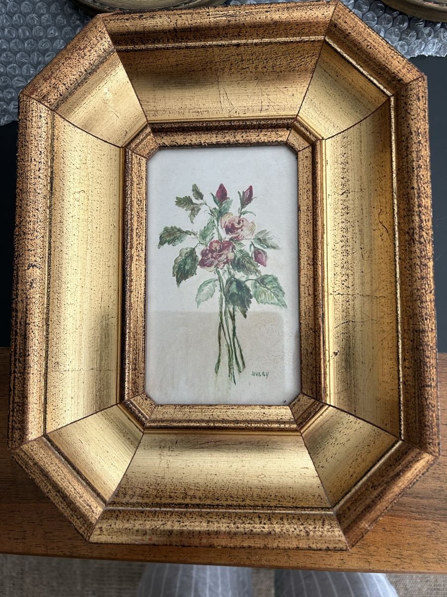Foto & Immagini: Altes gerahmtes Blumenbild mit Glasabdeckung – Usato da Zumikon venduto da tuna007 1