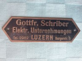Blech Schild Gottfr. Schriber Elekt. Unternehmungen LUZERN