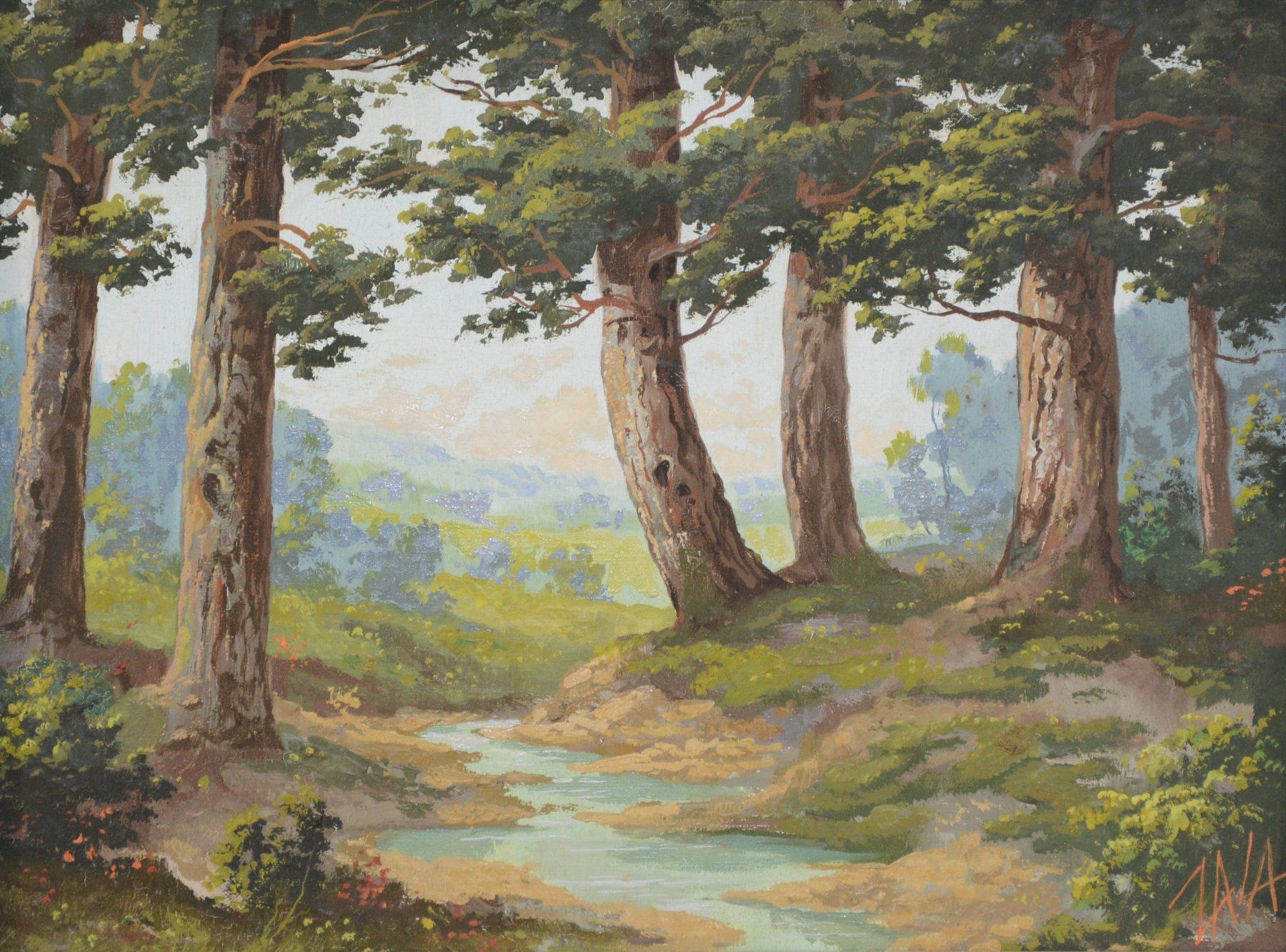 Foto & Immagini: Gemälde Ölbild Waldlandschaft 40 x 30 cm – Usato da Luzern venduto da -gwunderchischtli- 1