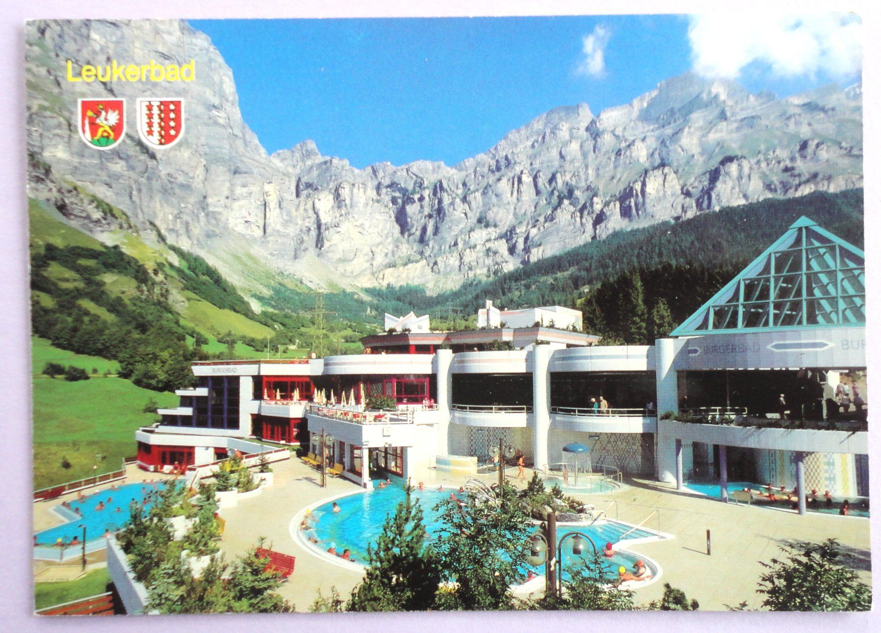 Cartoline postali: Leukerbad 1401 m, Burgerbad - Badecenter – Usato da Fétigny venduto da Billy2miny