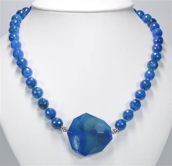 Ketten: ♛ Wunderschöne Achat Kette mit Druzy ca. 51cm – Neu und originalverpackt aus Oberglatt ZH von Hot-Spot 1