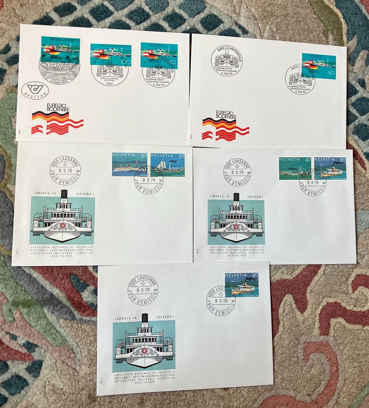 Tutti i francobolli: 5  FDC CH Schiffe – Nuovo (secondo la descrizione) da Koblenz venduto da Markenhimmel