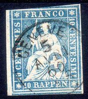1856 STRUBEL 23G L.O. GESCHNITTEN GEST. GENEVE 1860 - AB188
