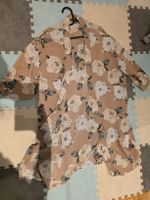 Beige Kimono-Kardigan Blumenmuster, Grösse L