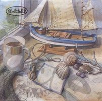 Serviette maritime setting on windoswill (d243) 2Stk.
