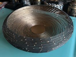 Deko Schale Drahtspiralen mit Kugeln gold-schwarz 35cm