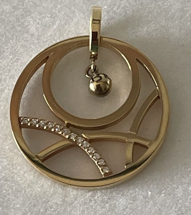 Anhänger: Wunderschöner Breuning Anhänger 18kt. GG mit Brillanten – Neu und originalverpackt aus Hombrechtikon von Harosa 1