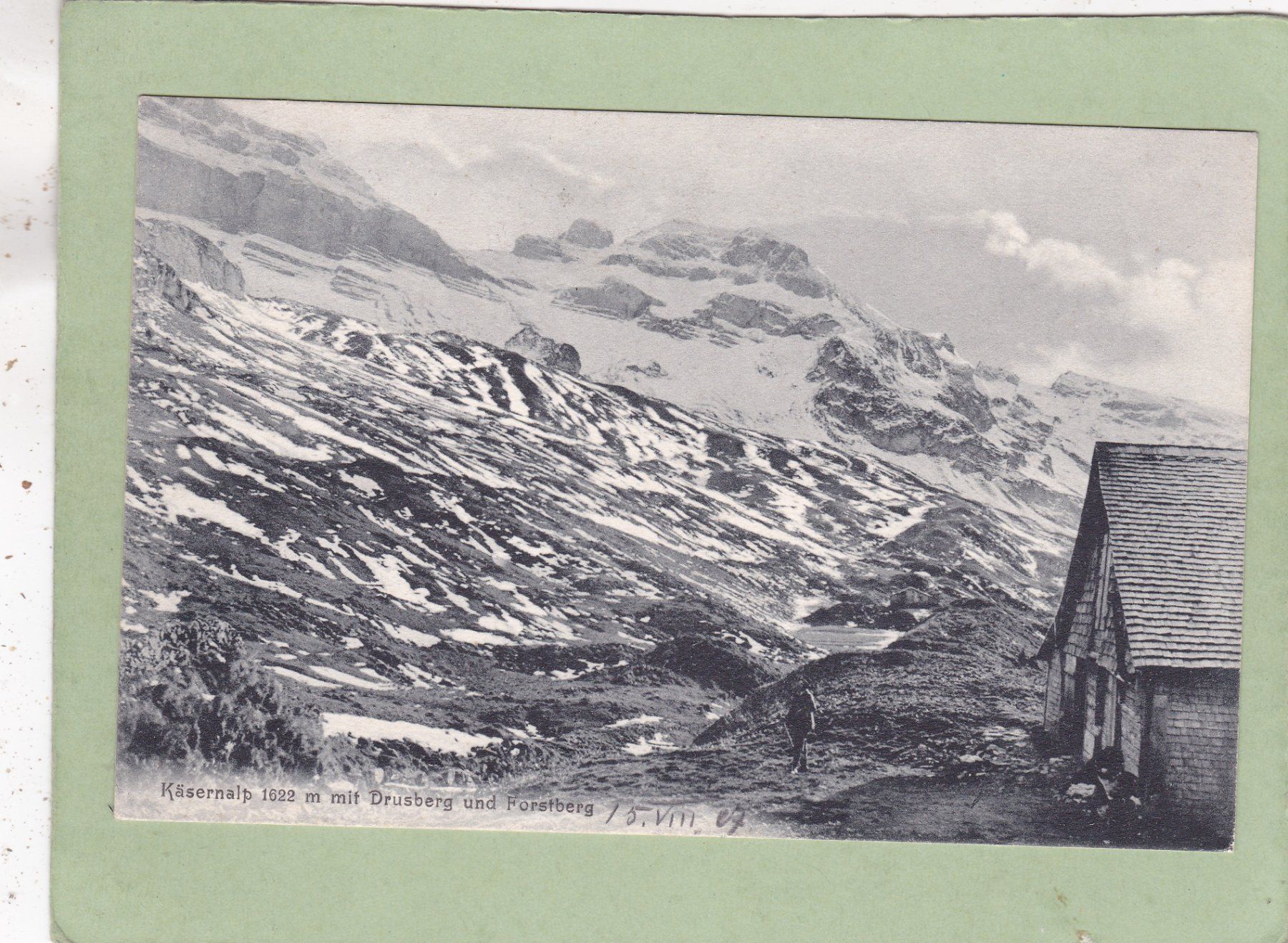 Ansichtskarten: Käsernalp mit Drusberg und Forstberg 1907 – Gebraucht aus Herisau von Lisegrat2008