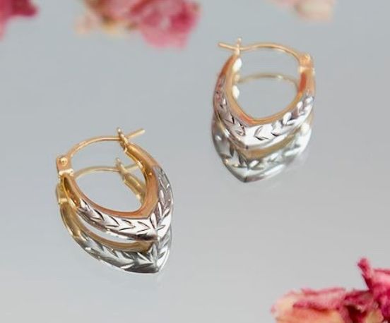 Orecchini pendenti & Orecchini a lobo: Damen-Ohrringe 9 k (375) Bicolor – Nuovo e nell'imballaggio originale da Hemmental venduto da Zirconwelt 1