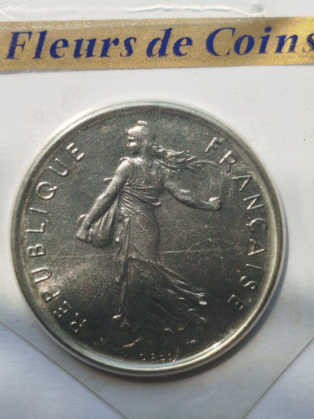 Tutti le monete: 5 FRANCS SEMEUSE  1979 – Nuovo e nell'imballaggio originale da Wettingen venduto da Colorup 1