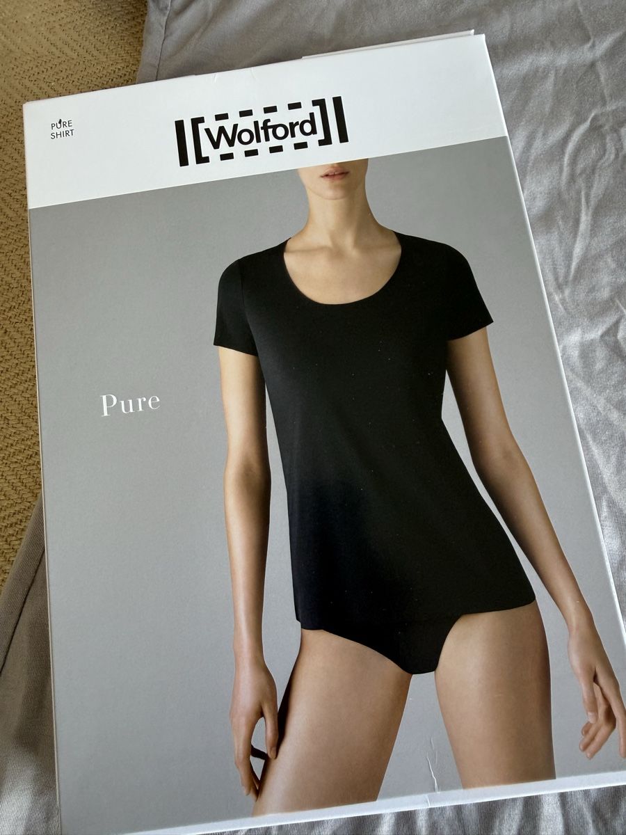 Wolford T-shirt: WOLFORD Pure Shirt Grösse M Silver Cloud – Usato da Konolfingen venduto da petzipetz 1