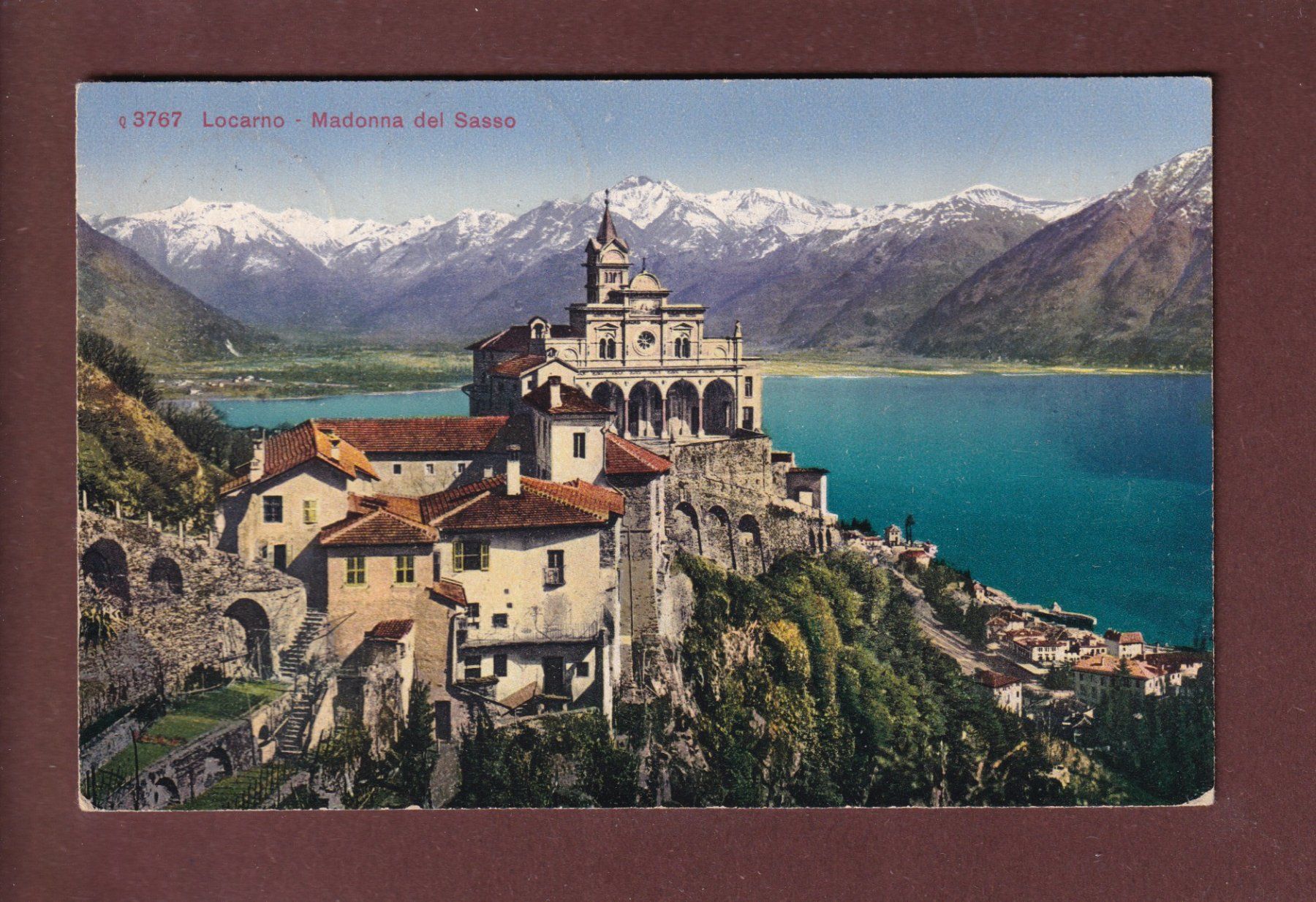 Cartoline postali: LOCARNO - Madonna del Sasso - 1918 – Usato da Pully venduto da nicecards
